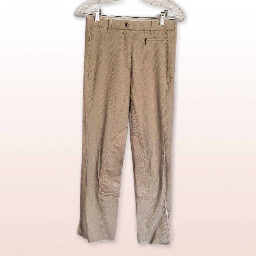 Goode Rider Women's Tan Ribbed Riding Breeches Pants Size 24R